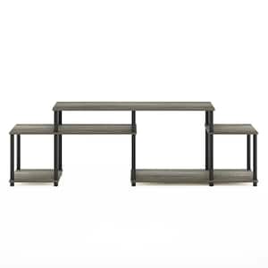 Turn-N-Tube Handel 72.24 in. French Oak Grey and Black TV Stand Fits TV's up to 55 in. with Open Storage