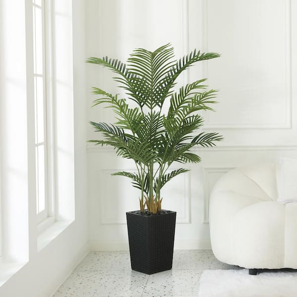 Ferrgoal Hoge kunstplanten Areca palmbomen met zeegras mand