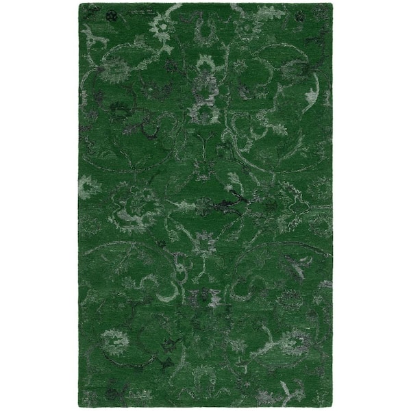 Anatolia Dark Green 8 ft. x 10 ft. Traditional Garden Area Rug