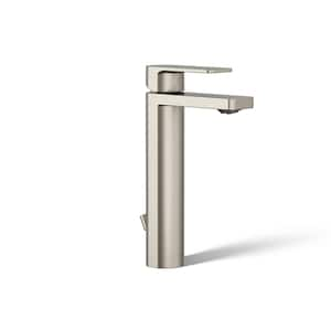 Parallel Tall Single-Handle Single Hole Bathroom Faucet in Vibrant Brushed Nickel