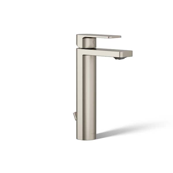 KOHLER Parallel Tall Single-Handle Single Hole Bathroom Faucet in Vibrant Brushed Nickel