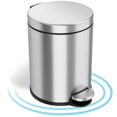 Qualia 1 Gal. Stainless Steel Slim Multi-Purpose Countertop Compost Trash  Can with Gray Lid TC10005 - The Home Depot