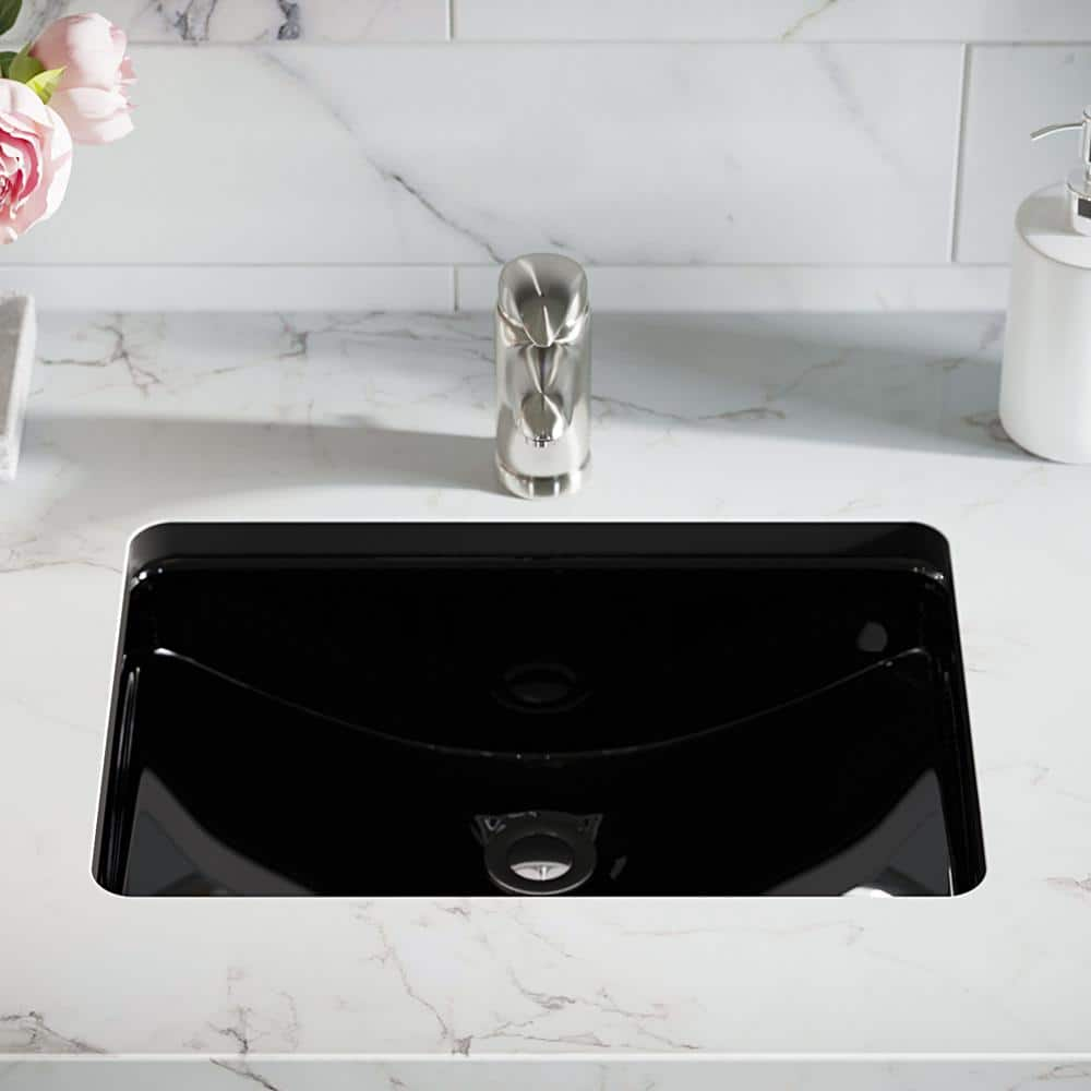 Mr Direct 20 3 4 In Undermount Bathroom Sink In Black With Black