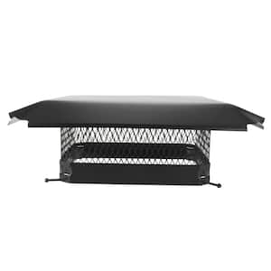 15 in. x 15 in. California Oregon Bolt-On Single Flue Chimney Cap in Black Galvanized Steel