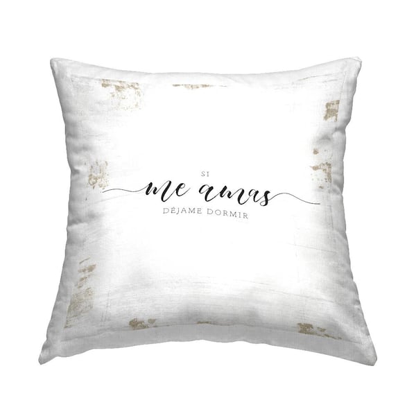 Stupell Industries Let Me Sleep Off-White Print Polyester 18 in. x 18 in. Indoor Throw Pillow