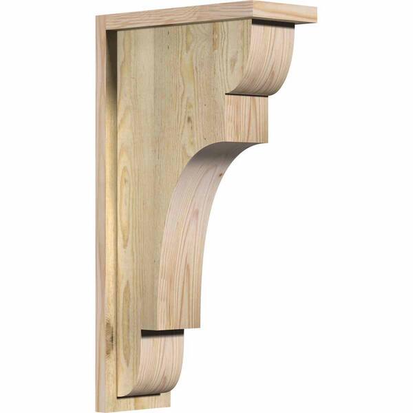 Ekena Millwork 6 in. x 14 in. x 26 in. Douglas Fir New Brighton Rough Sawn Corbel with Backplate