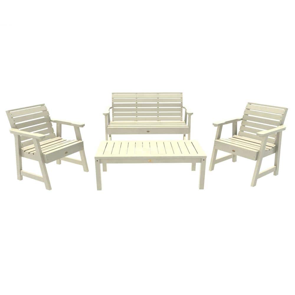 Weatherly Whitewash 4-Person Garden Conversation Set