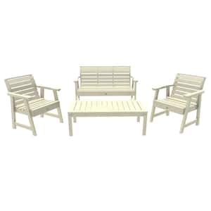 Weatherly Whitewash 4-Piece Recycled Plastic Outdoor Conversation Set