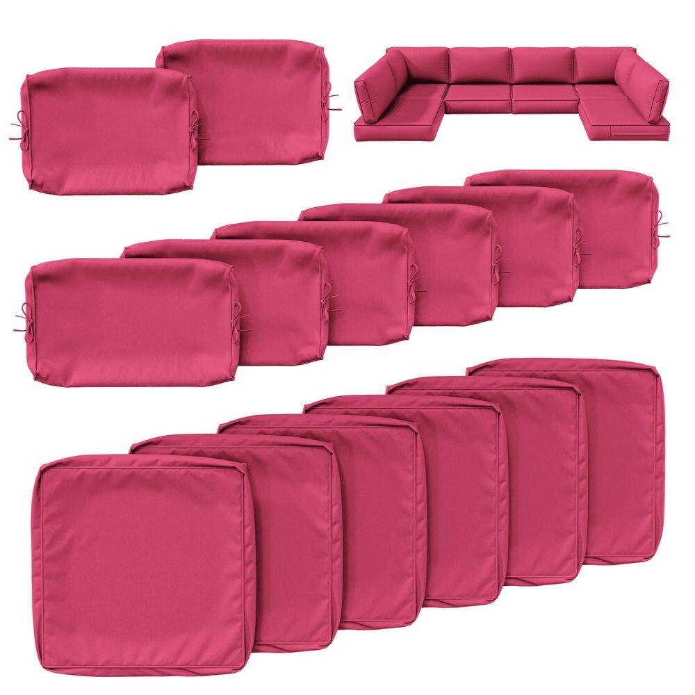 14-Piece Outdoor Patio Cushion Cover, UV and Waterproof Replacement Slipcovers Pink ( No Insert ) price history on PriceWatchPro