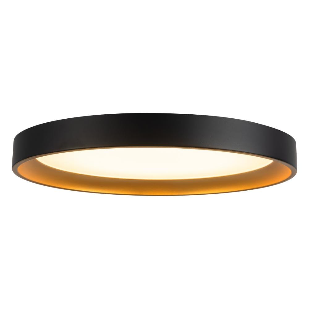 Nix 12-in Black dimmable LED Flush Mount with Gold Accents price history on PriceWatchPro