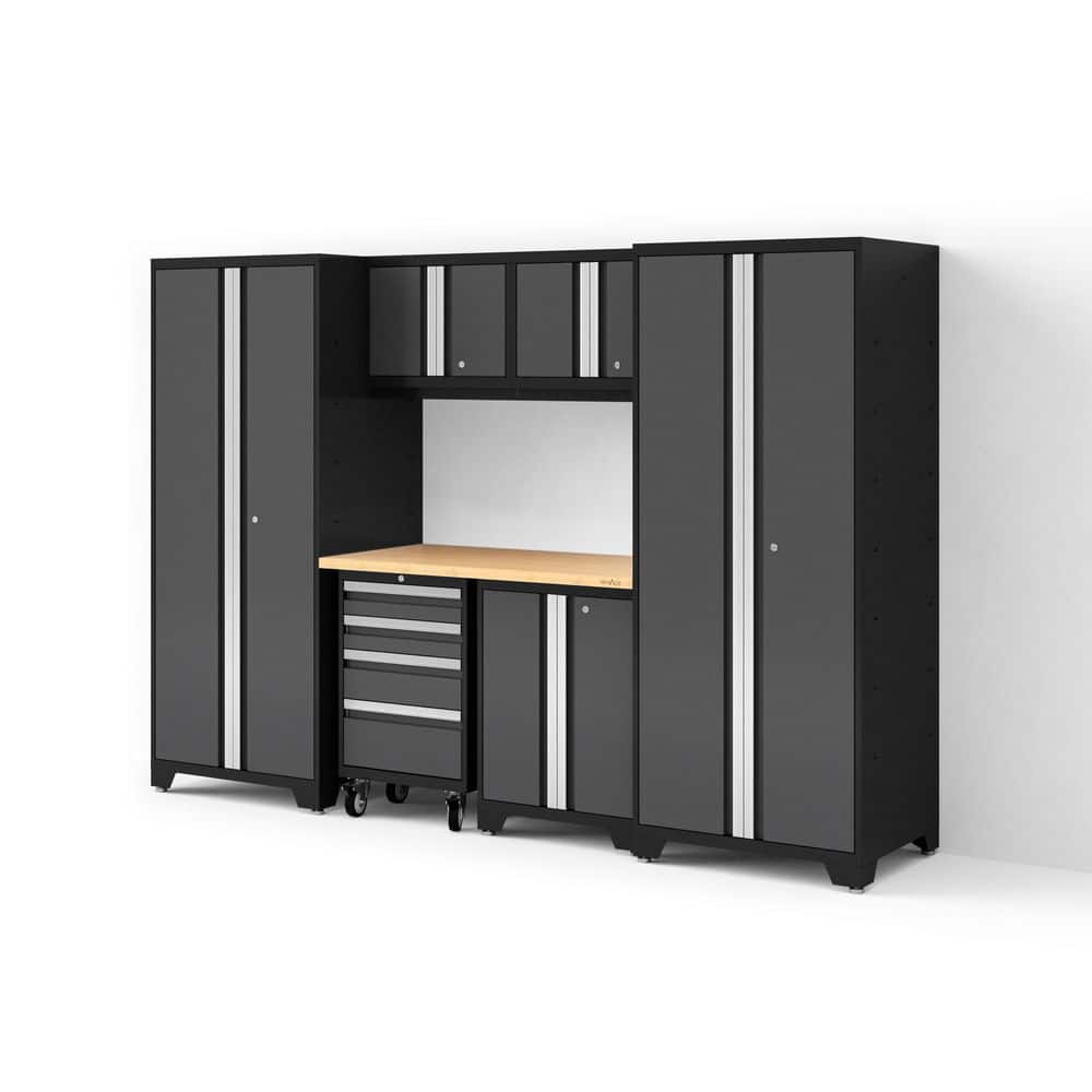 Bold Series XL 108 in. W x 76.75 in. H x 24 in. D 24-Gauge Steel Garage Cabinet Set in Charcoal Gray (7-Piece) price history on PriceWatchPro