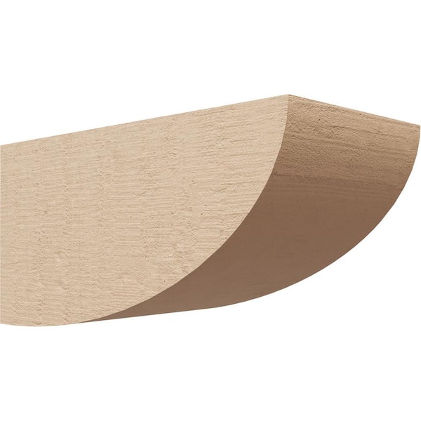 Ekena Millwork 4 in. x 4 in. x 8 in. Series 3 Wide Durham Rough Cedar Woodgrain Timberthane Polyurethane Corbel, Primed Tan
