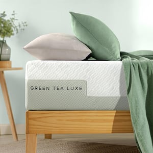 Green Tea Luxe 12 Inch Medium Smooth Top Full Memory Foam Mattress, Made in USA