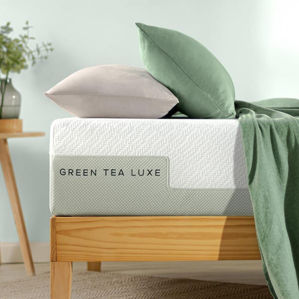 Zinus Green Tea Luxe 12 Inch Medium Smooth Top Queen Memory Foam Mattress, Made in USA