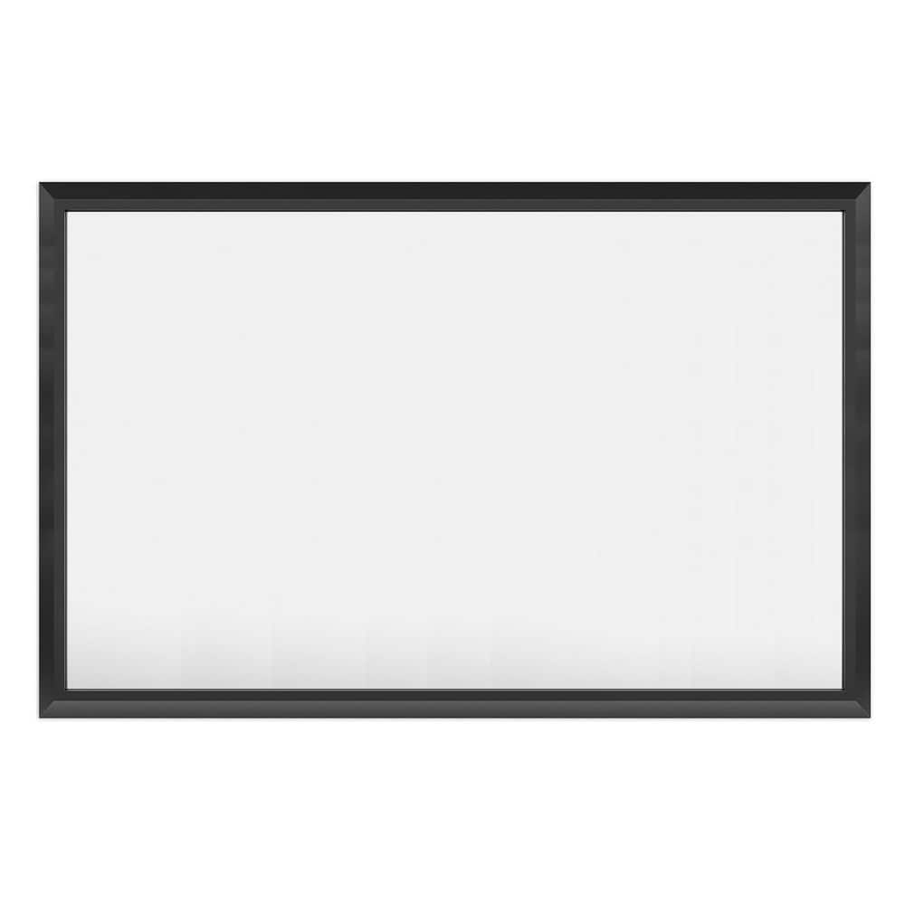 55 in. H x 36 in. W Rectangular Aluminum Alloy Framed and Tempered Glass Wall Bathroom Vanity Mirror in Matte Black price history on PriceWatchPro