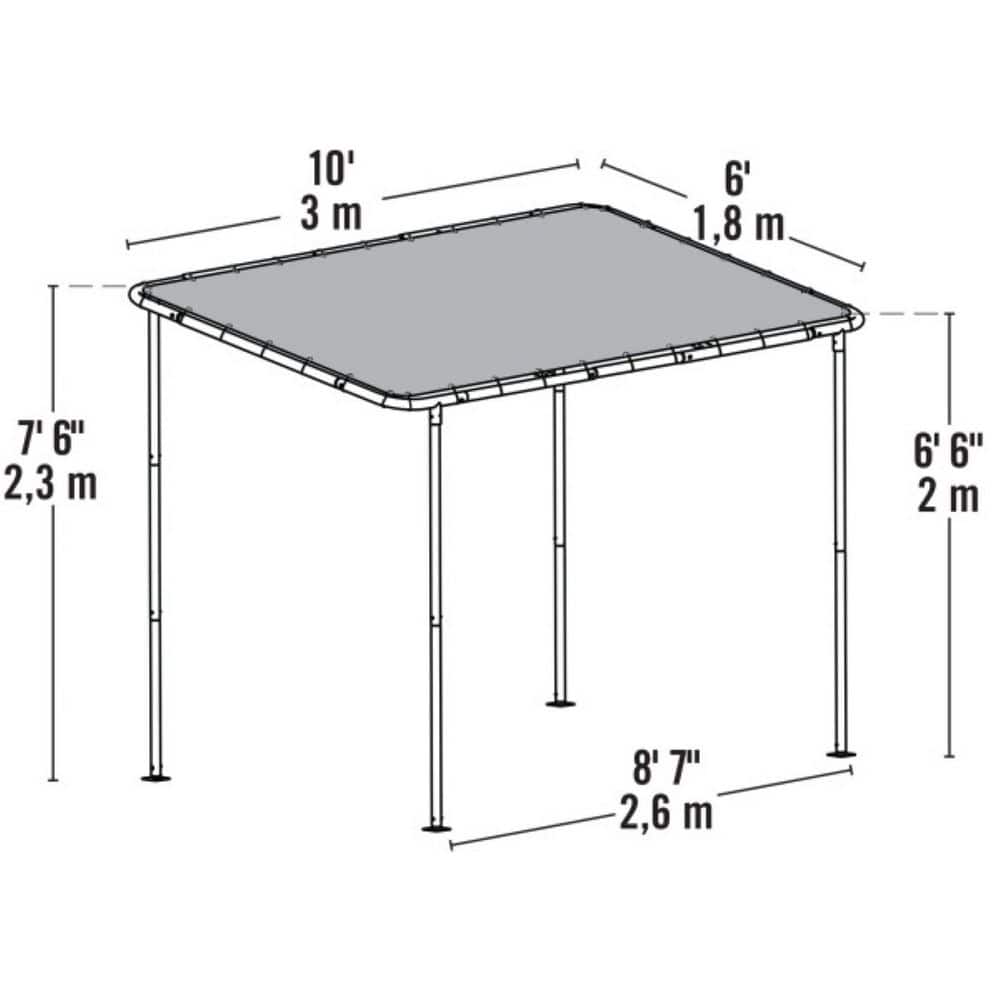 ShelterLogic 10' x 6' Beige Steel Frame Lean-To Canopy