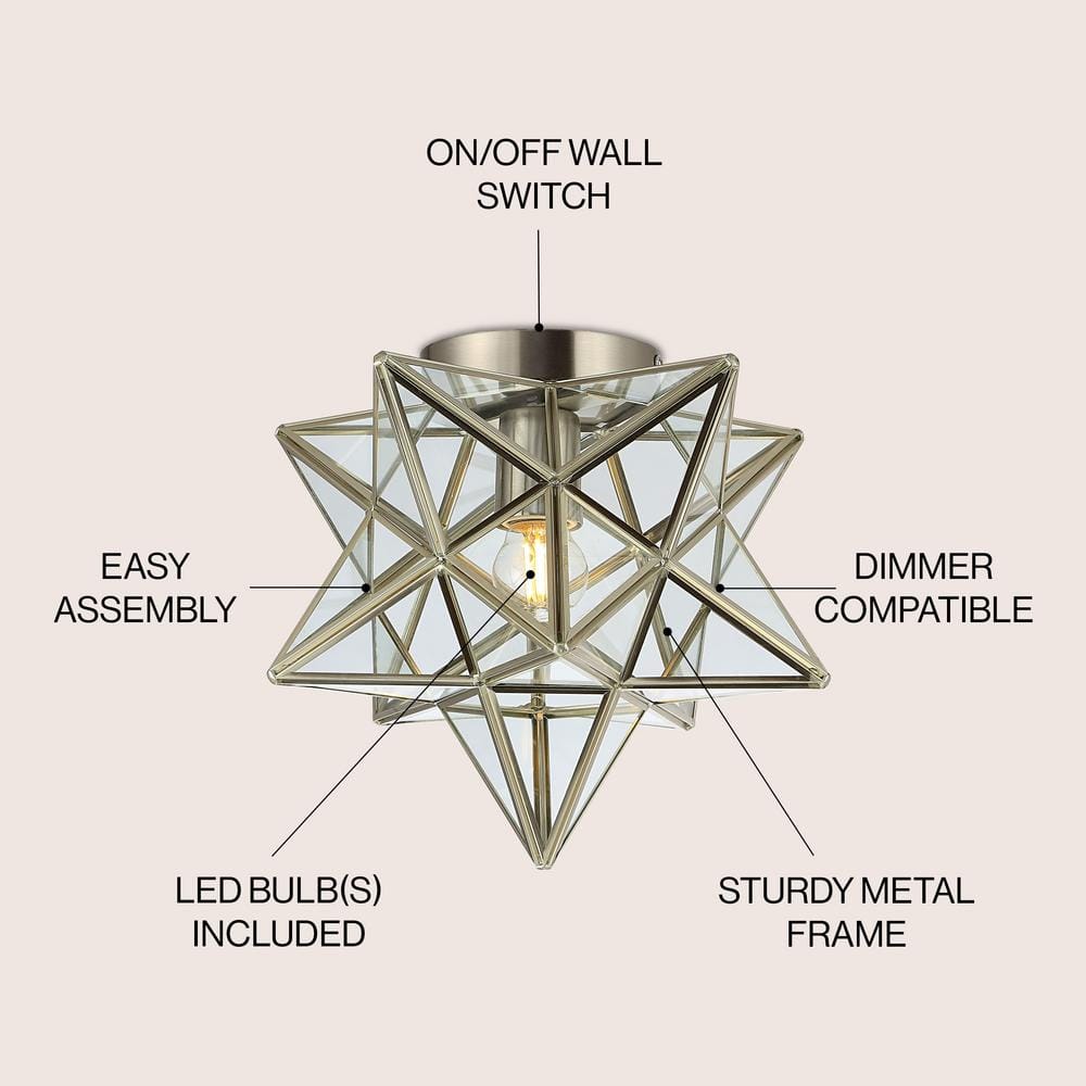 Stella 12" Nickel Bronze Moravian Star LED Flush Mount