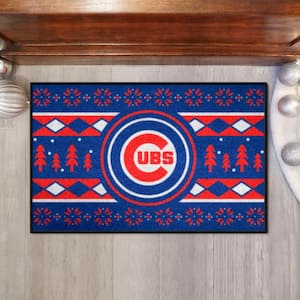 Chicago Cubs Holiday Sweater Blue 1.5 ft. x 2.5 ft. Starter Area Rug