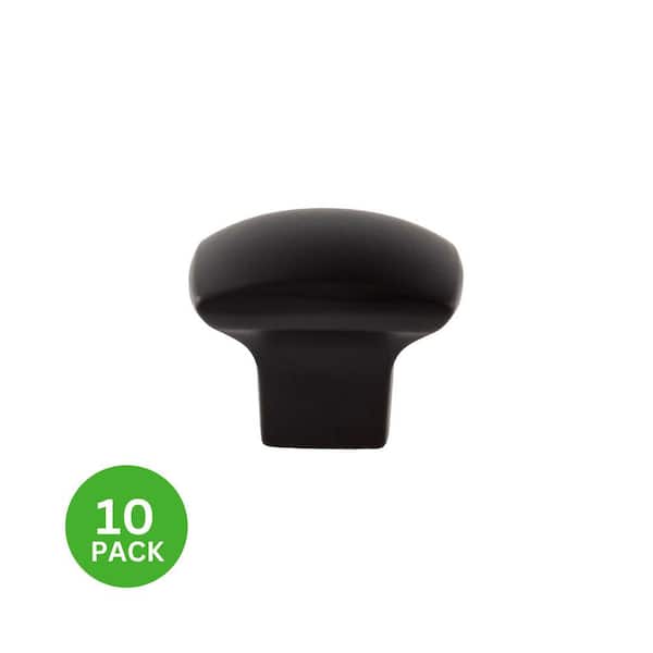 10-Pack Boise 1-1/4 in. (32 mm) Traditional Matte Black Square Cabinet Knob