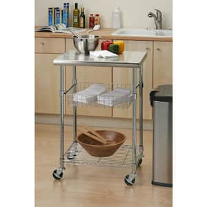 Stainless Steel Kitchen Cart with Basket