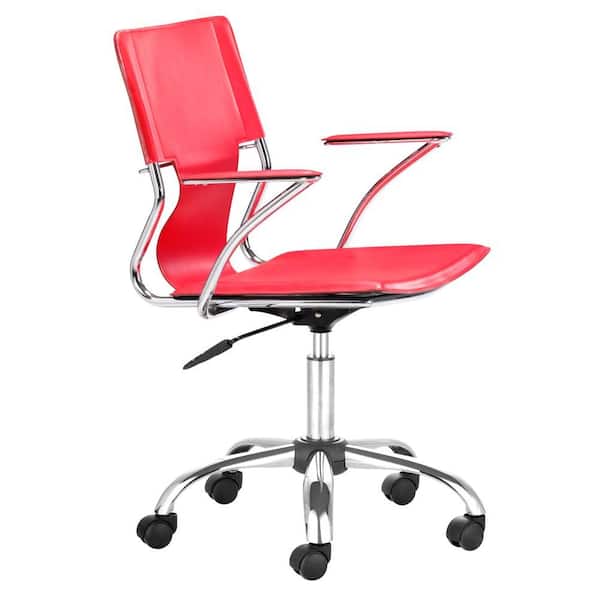 ZUO Trafico Red Leatherette Office Chair