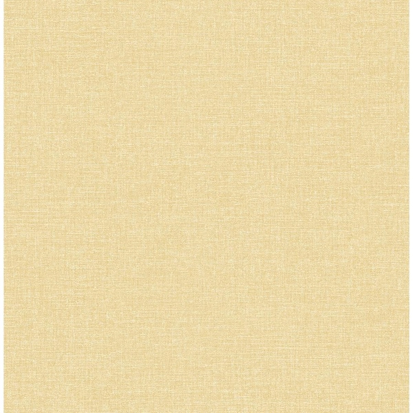 Brewster Home Fashions Glen Mustard Linen Wallpaper Sample