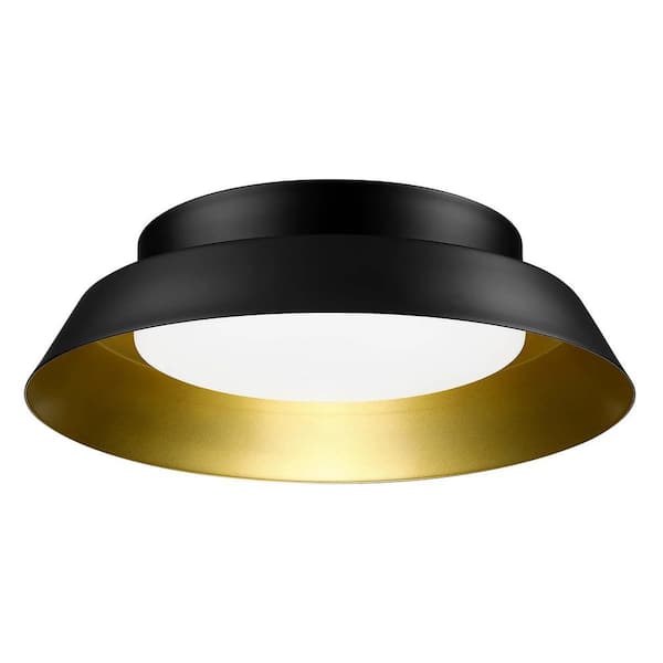 Edvivi 13 in. 20-Watt Matte Black 1000LM 3CCT Integrated LED Flush Mount Ceiling Light