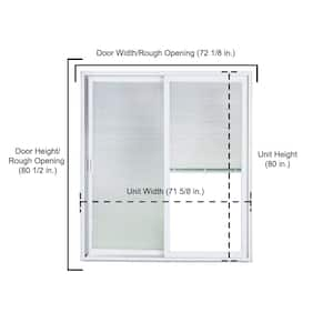 72 in. x 80 in. 70 Series White Sliding Vinyl Patio Door LH Sliding Patio LowE BBG with Standard Hardware