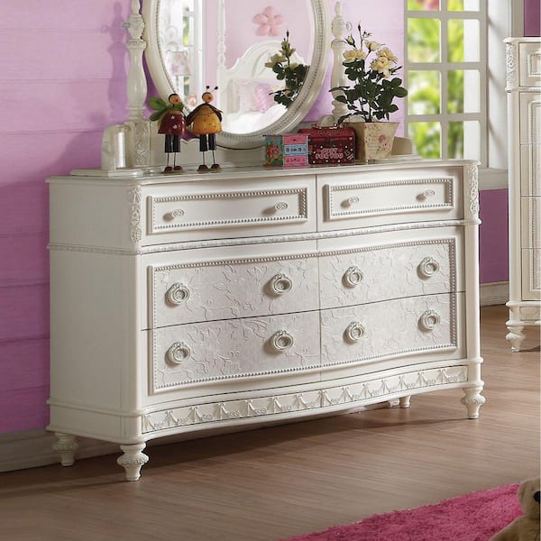 Acme Furniture Dorothy Ivory Finish 5 18 Dresser