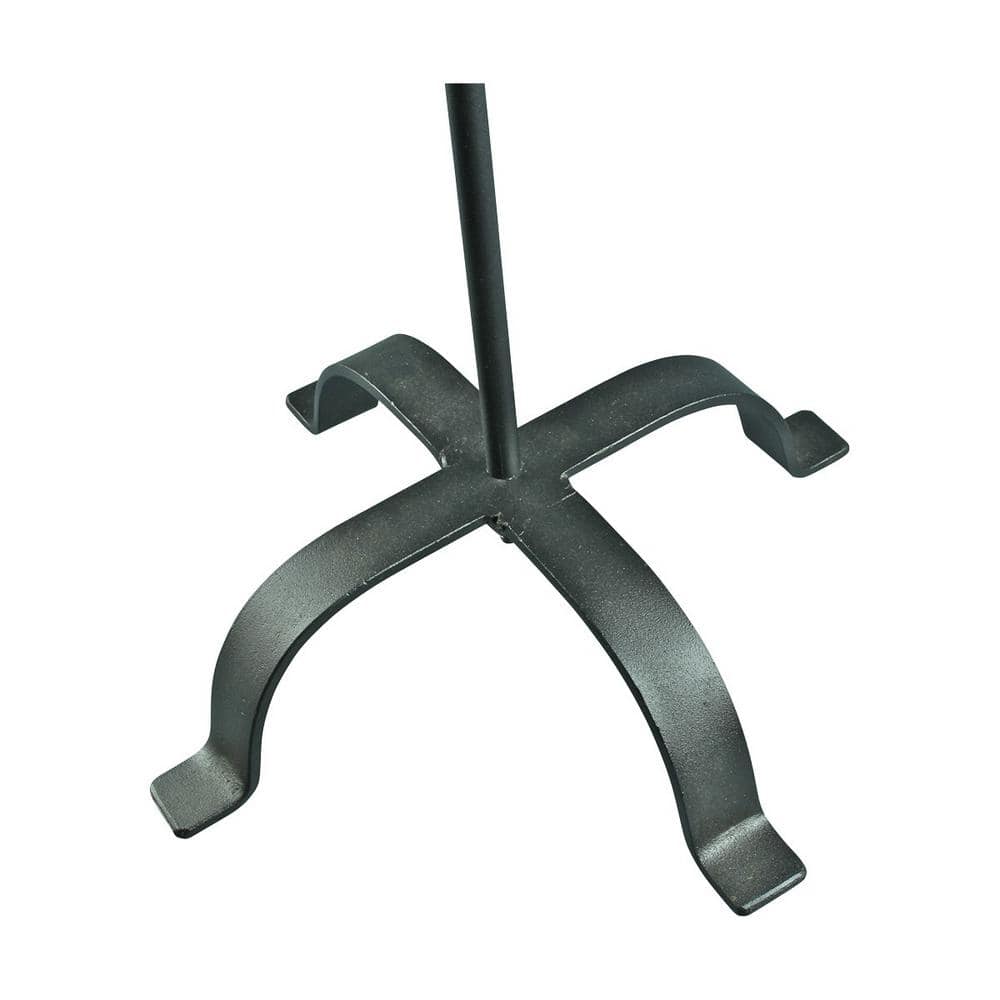 Black Wrought Iron Freestanding Christmas Stocking Holder with Hooks