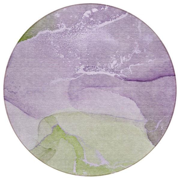 Addison Rugs Chantille ACN517 Purple 8 ft. x 8 ft. Round Machine Washable Indoor/Outdoor Geometric Area Rug