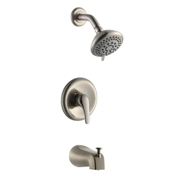Design House Middleton Single-Handle 1-Spray Tub and Shower Faucet in Satin Nickel (Valve Included)
