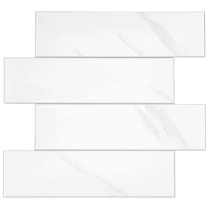 Macadam White Marble 11.81 in. x 10.82 in. 3.5mm Stone Peel and Stick Backsplash Tiles (8pcs/7.12 sq.ft Per Case)