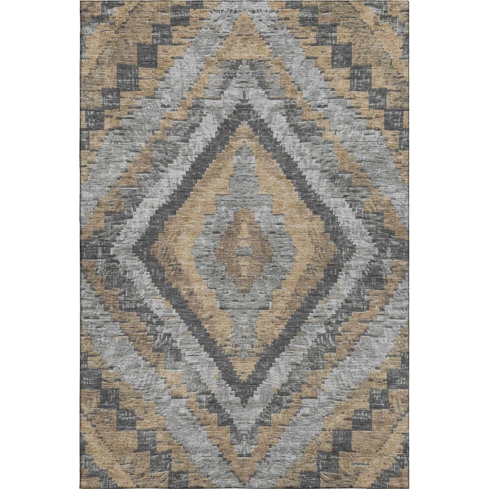 Mayfield Premium Machine Washable Abstract AMF1890 Khaki 8 ft. x 10 ft. Area Rug price history on PriceWatchPro