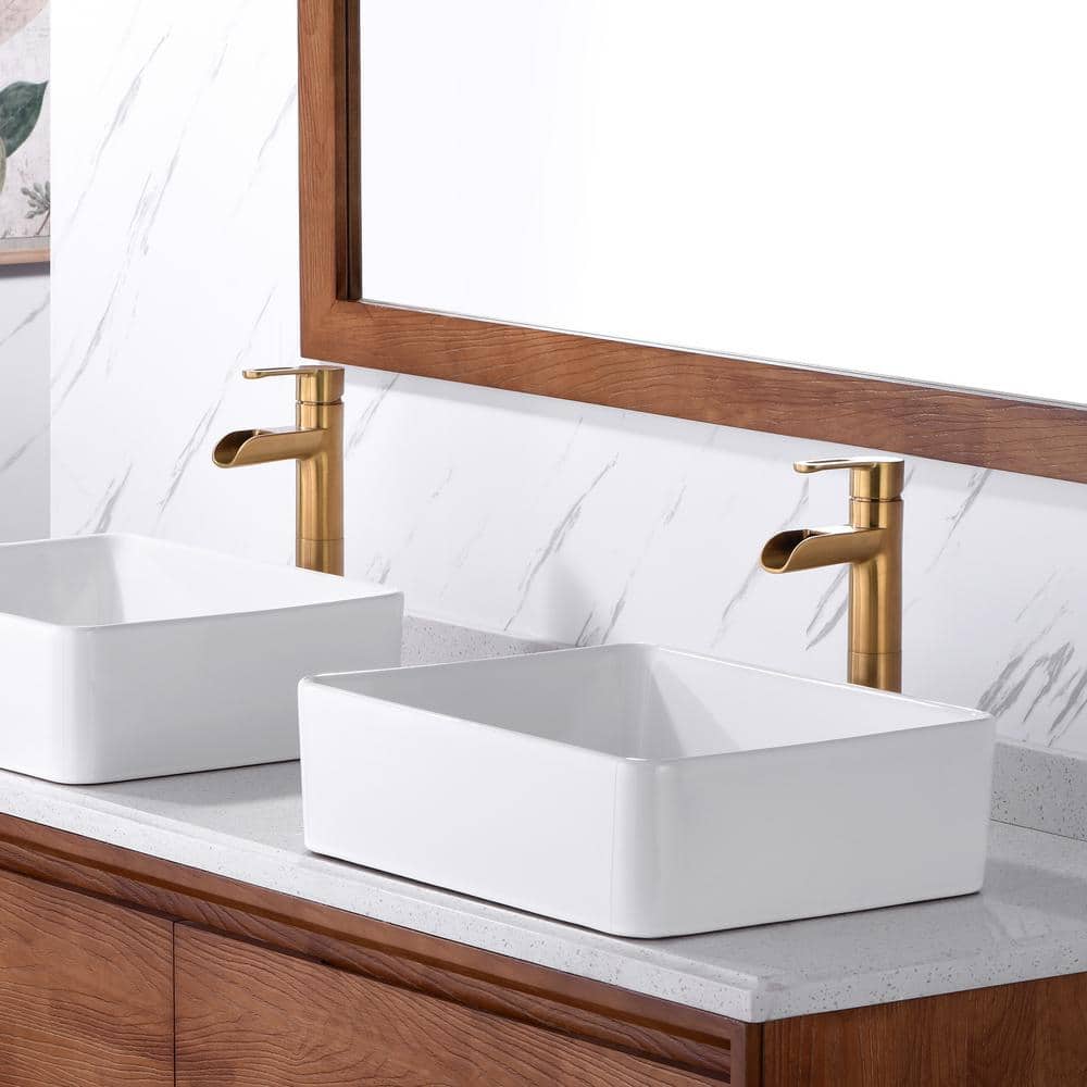 Brushed Gold Single-Handle Vessel Sink Bathroom Faucet