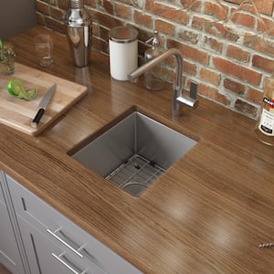 15 in. Undermount Bar Prep 16-Gauge Kitchen Sink Round Corners Stainless Steel Single Bowl
