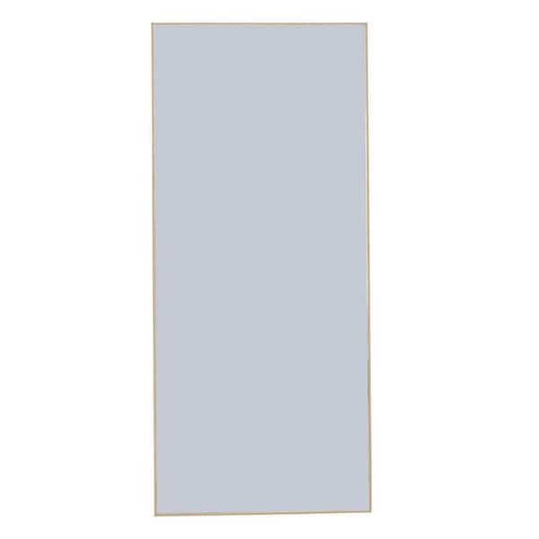 Unbranded Sleek and Modern Fourth Generation Yellow 31.4 in. W x 71 in. H Rectangle Solid Wood Full Length Mirror