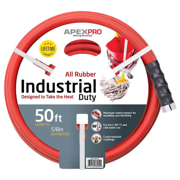 5/8 in. Dia x 50 ft. Red Rubber Commercial Hot Water Hose
