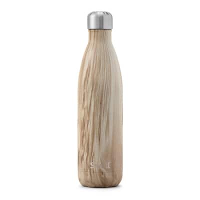 25 oz Blonde Wood Stainless Steel Bottle Triple-Layered Vacuum-Insulated Water Bottle