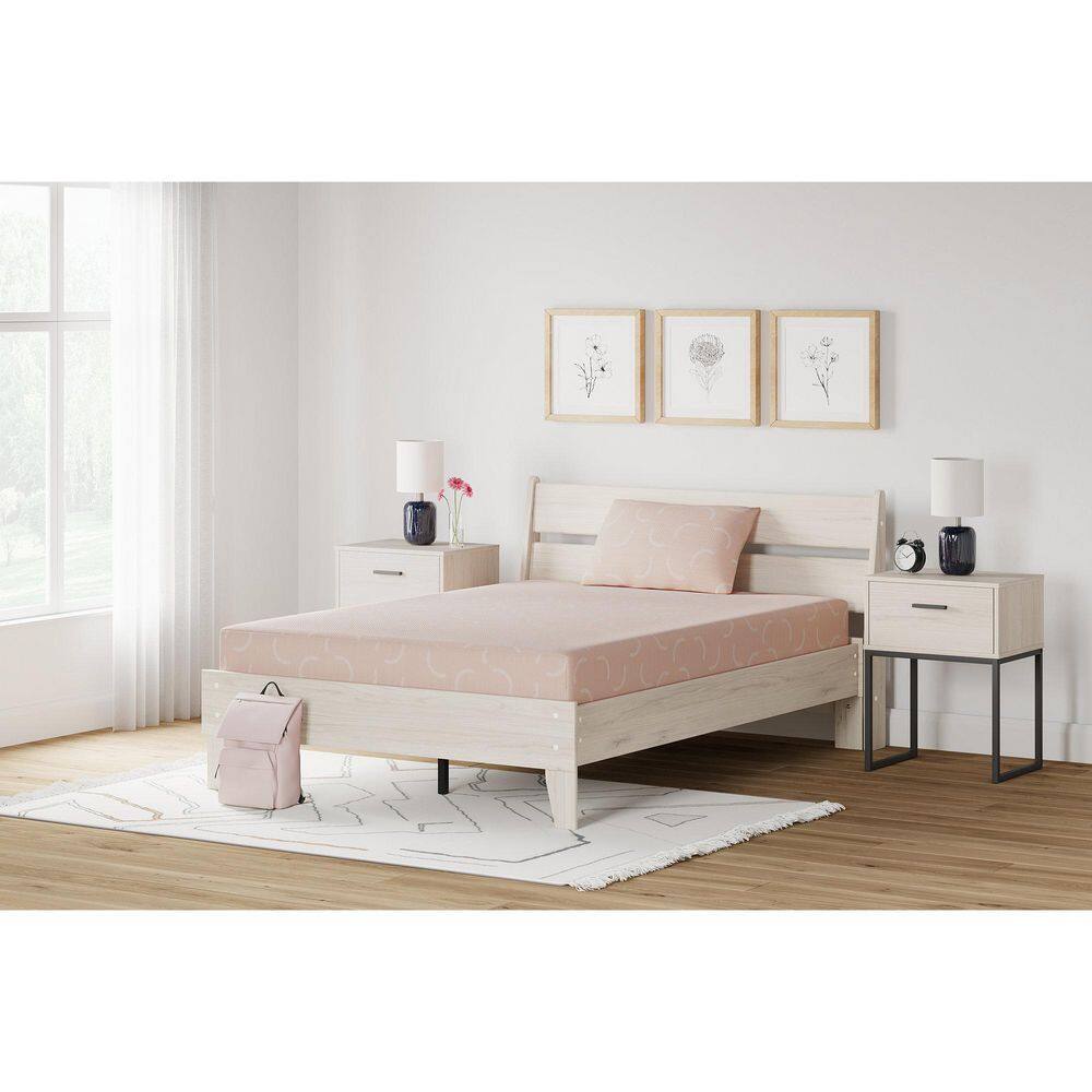 Full Size Pink Memory Foam Mattress with Pillow