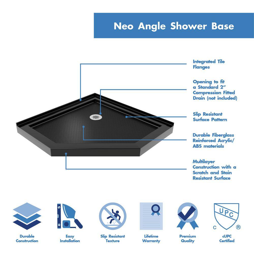 Prism Lux Frameless Clear Glass Neo-Angle Shower Enclosure