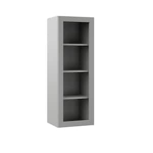 Designer Series Melvern Assembled 15x42x12 in. Wall Open Shelf Kitchen Cabinet in Heron Gray