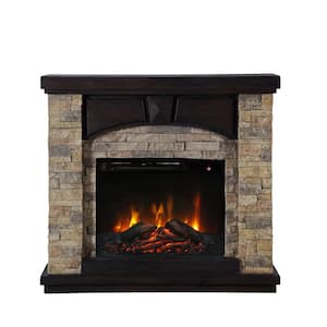 41 in. Freestanding Electric Fireplace in Tan