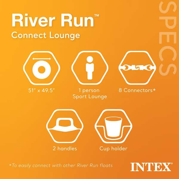 River Run Connect Lounge Inflatable 1-Person Floating Tube