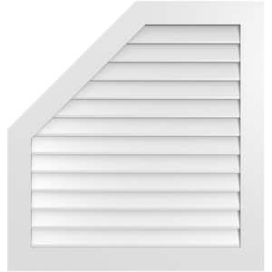38 in. x 40 in. Octagonal Surface Mount PVC Gable Vent: Decorative with Standard Frame