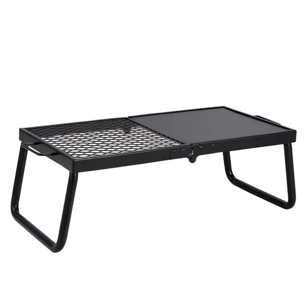 SKYSHALO Folding Campfire Grill, Heavy Duty Steel Mesh Grate