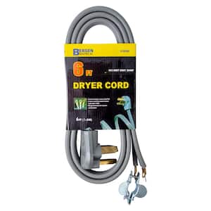 6 ft. 3-Wire Clothes Dryer Replacement Power Cord Gray