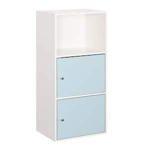 Xtra Storage White/Sea Foam Blue 2-Door Cabinet with Shelf