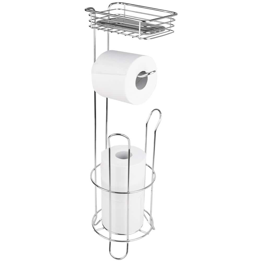 white toilet roll holder stand