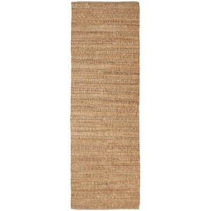 Tan 2 ft. 6 in. x 7 ft. 9 in. Natural Jute and Chenille Handwoven LR03302 Area Rug